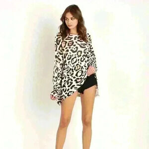 Show Me Your Mumu Animul Bonfire Sweater Leopard Cheetah Animal Print Size Small